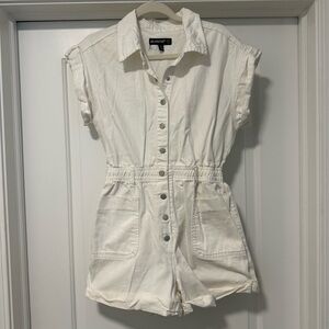 Blank NYC White Button-Up Romper